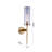 1-Light Antique Brass Metal Wall Sconce With A Clear Glass Shade-26392609