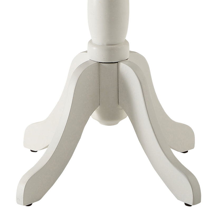 Table d'appoint en bois avec plateau stable et piédestal blanc - ajoute de la chaleur à l'espace de vie, H 25,5 po x l 18,5 po