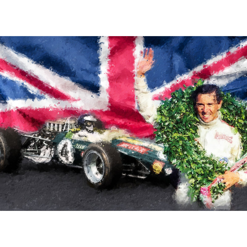 Jim Clark Flag Formula One Flag Collection - Art Prints, Metal, 29.5cm H x 39.4cm W x 0.11cm D