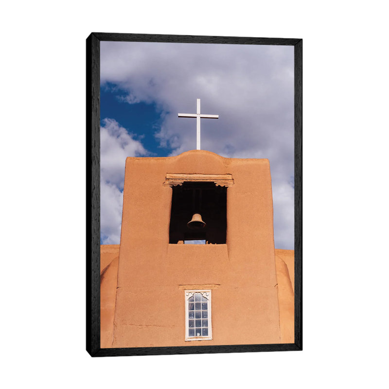 Santa Fe's San Miguel Chapel III by Bethany Young - Print on Canvas, Black Framed, 66.04cm H x 45.72cm W x 3.81cm D