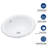 17"X15.5" White Semi-Recessed Ceramic Bathroom Sink - Countertop Vessel Design