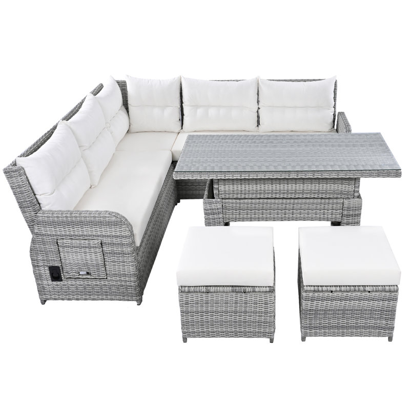 7 - Person Seating Group With Cushions, Beige