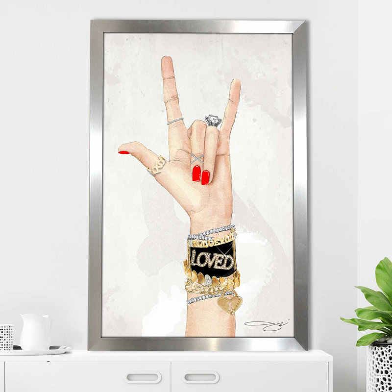 Rock On (Vertical) par By Jodi - impression, Encadrement argenté, H 27,5 po x l 21,5 po x P 0,75 po