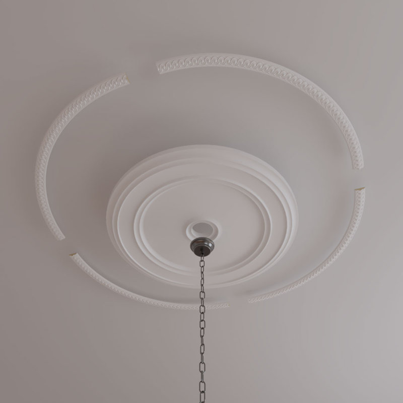 Ensemble d'anneaux de plafond Hillsborough, H 63,5 po x l 63,5 po x P 0,5 po, Simple (1/4 d'un cercle complet)
