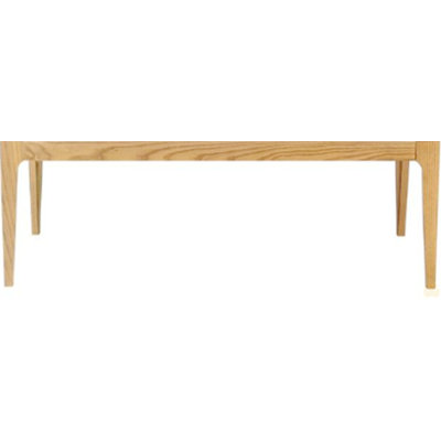 Frosted Glass Top Natural Finish Coffee Table