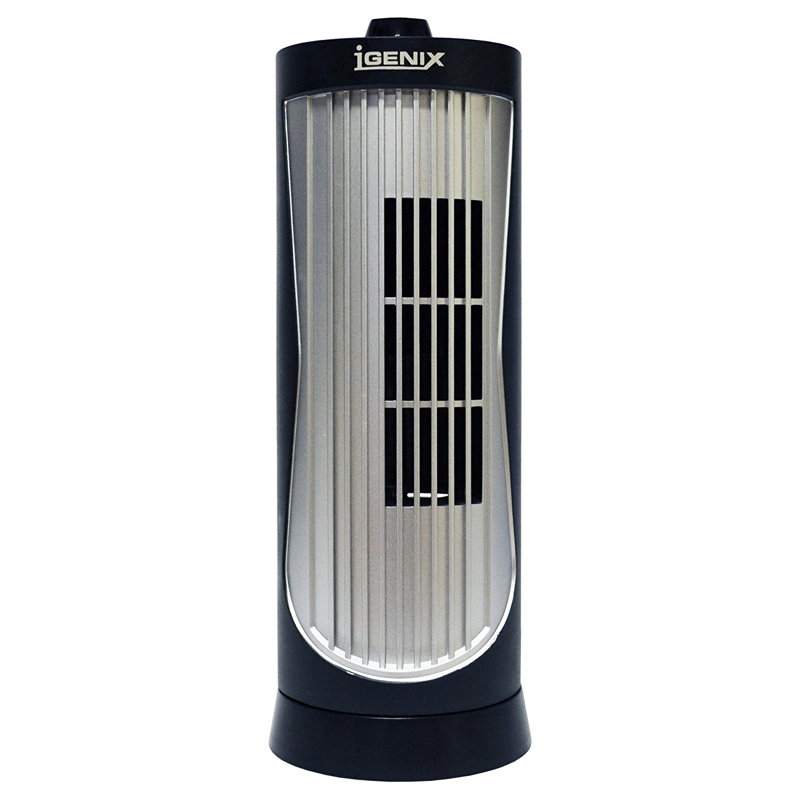 12 Inch Oscillating Mini Tower Fan, Black