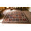 Antique Square Flatweave Caucasian Verneh Tribal Geometric Kilim Rug