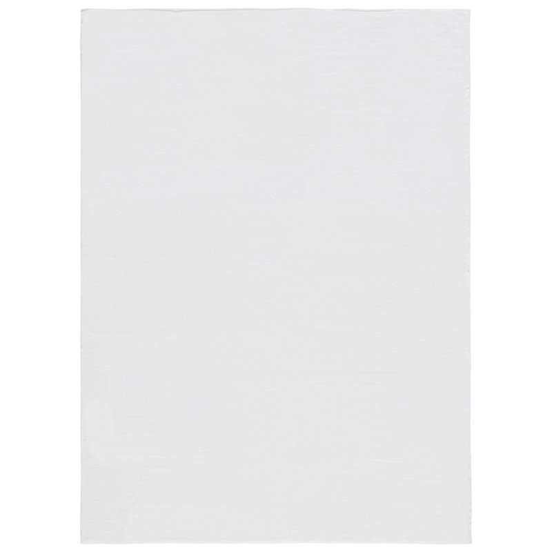 Faux Rabbit Fur Performance Machine Washable Solid Color Rug, Rectangle 6' x 9'
