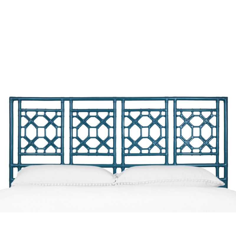 Rattan Open-Frame Headboard, King, Pacific Blue