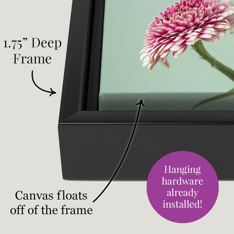 « tone on tone », peinture sur toile, Cadre flottant noir, H 31,7 po x l 31,7 po x P 1,75 po