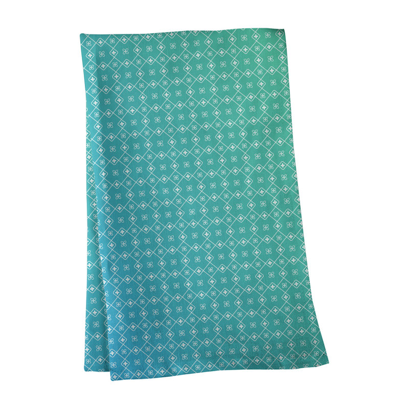 Serviette à thé à motif napperon, Polyester sergé, Vert