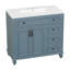 Ensemble de meuble-lavabo simple sur pied 36 po avec lavabo en céramique, armoire de rangement avec portes à fermeture en douceur, plateau basculant et 3 tiroirs-1952023825