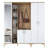 Modern Hall Stand, Walnut & White, 70.9 x 78.1 x 14.8 inches | 100% Melamine Coated E1 Quality Chipboard, Thickness: 0.7 inches | Stylish Storage Solution for Entryway & Living Room, Durable and Elegant Design