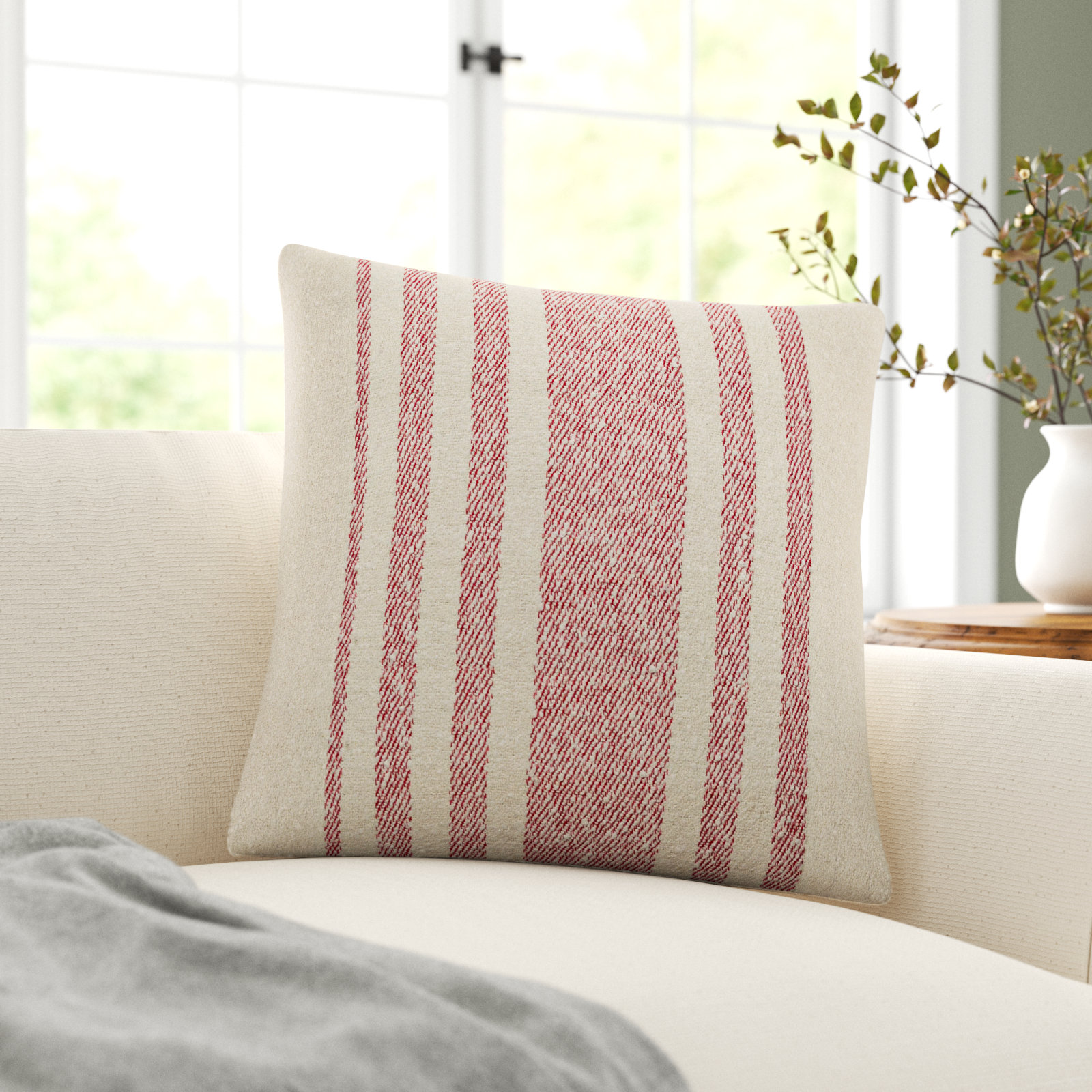 Sorden Cotton Pillow Cover, Coral, Pillow Cover Only - No Insert, 18" x 18"