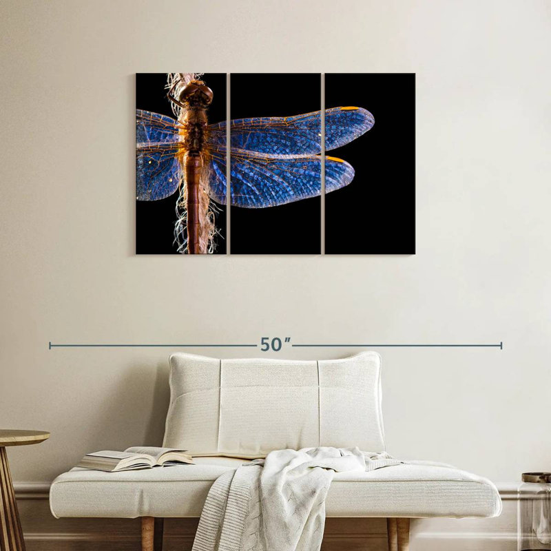 Brampt Blue Dragonfly Wings, 24" H x 38" W