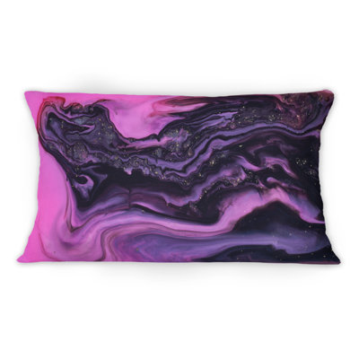 Coussin 12 "x 20", rose et noir