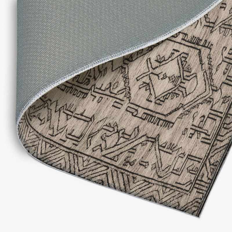 Tapis turc intérieur et extérieur gris, Rectangle 8' x 10'