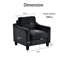 32.2'' Compact Accent Armchair - Soft Chenille Upholstery -Black - Small Space Seating-2034028834