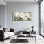 Plantes et fleurs, fleurs blanches sur fond gris-293320983