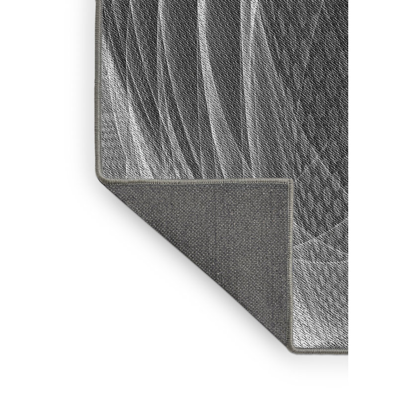 Tapis gris / blanc en laine Abstract, Rectangle 8 pi x 12 pi