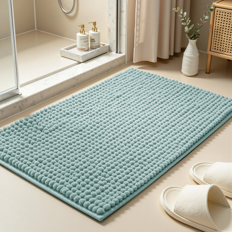 Tapis pour salle de bain Croley Luxury Chenille, L 16 po x L 24 po, Gris clair