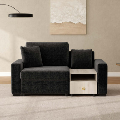 Canapé modulaire moderne de 63,2 po avec accoudoirs et console centrale pour le salon