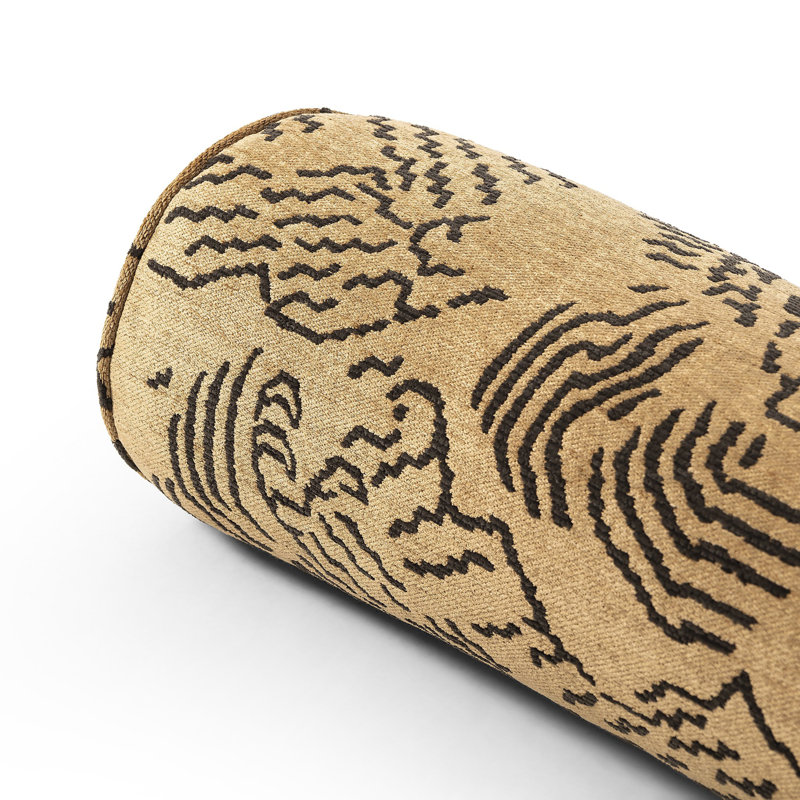Balkan Ochre Rayon Bolster Pillow with Fiber Fill