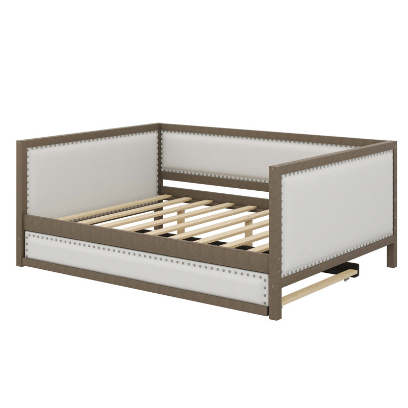 Full Size Upholstered Daybed With Pull Out Trundle
