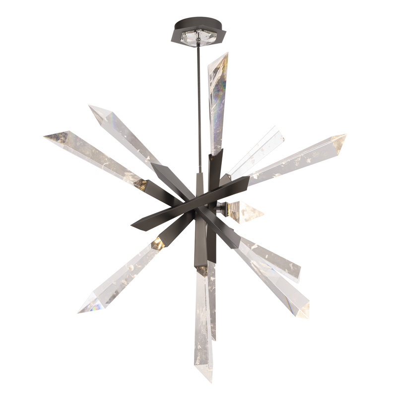Solitude 12 Light Crystal LED Chandelier, Antique Nickel