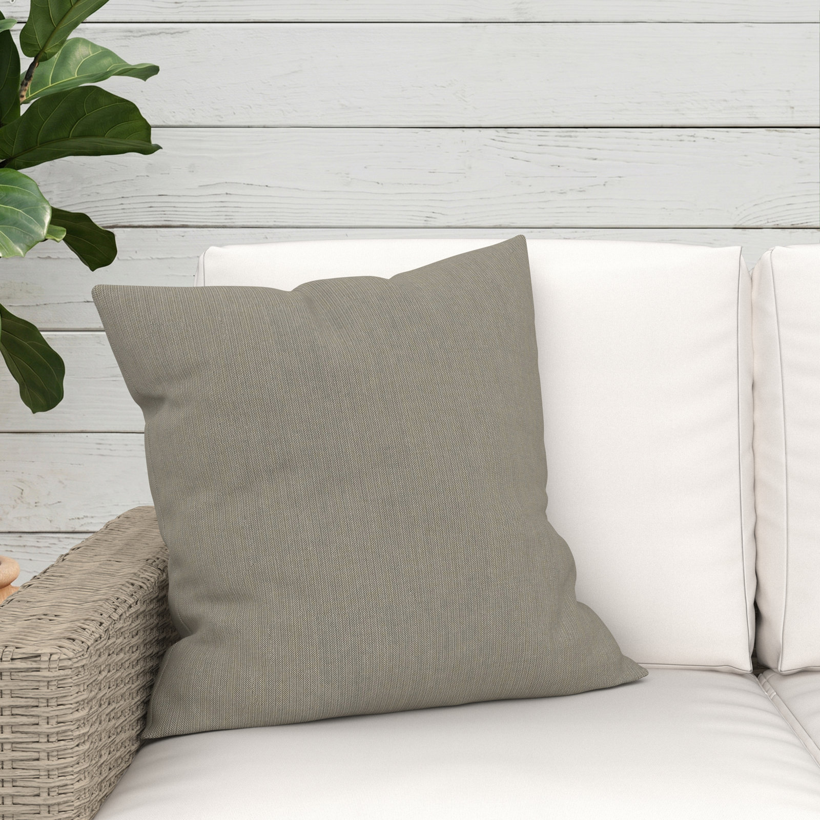 Indoor/Outdoor Throw Pillow, Square 20", Spectrum Dove Sunbrella® Plainweave