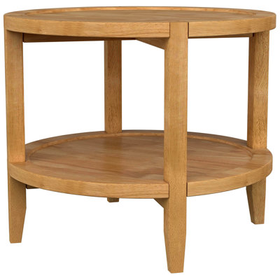 Round Solid Wood Side End Table