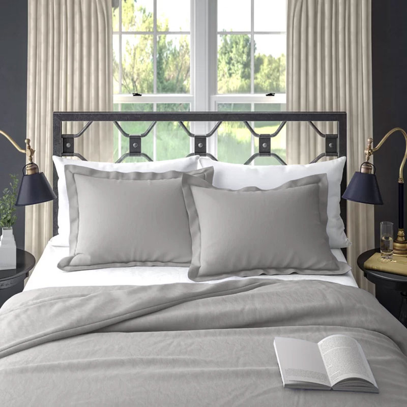 100% Cotton Crinkle Washed Duvet Cover Set, Twin/Twin XL Duvet Cover + 1 Sham, Ash Gray