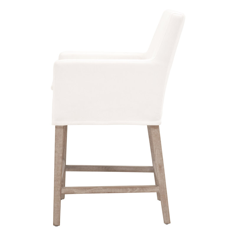 Drake Counter Stool, Peyton-Pearl Slipcover