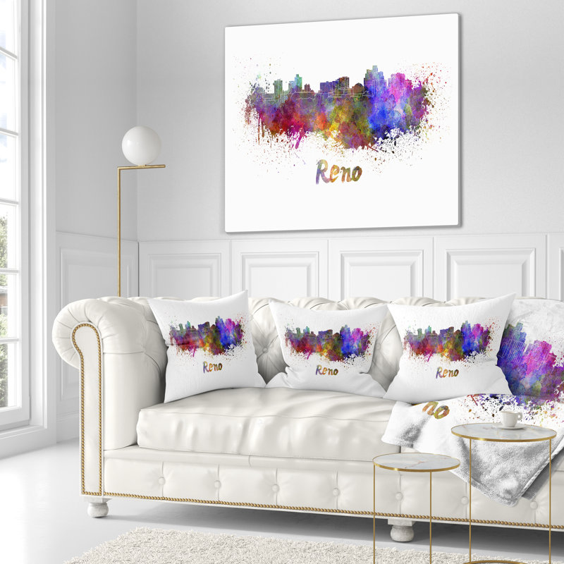 Coussin Reno Skyline - Cityscape, Rectangulaire, 12 po x 20 po