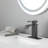 Stainless Steel Waterfall Spout Bathroom Faucet, Single Handle, Matte Black Spout, Coloring-121627849