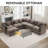 35.4’’ Rectangle Chenille Ottoman for Modular Sectional Sofa-1563555934