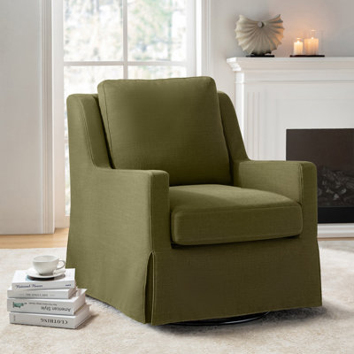 Wimberly 29.5" W Slipcovered Swivel Armchair