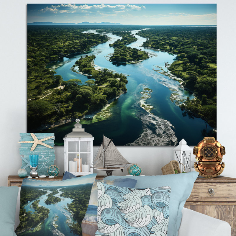 Delta de l'Okavango, Botswana I sur toile, Toile tendue, H 30 po x l 40 po x P 1,5 po