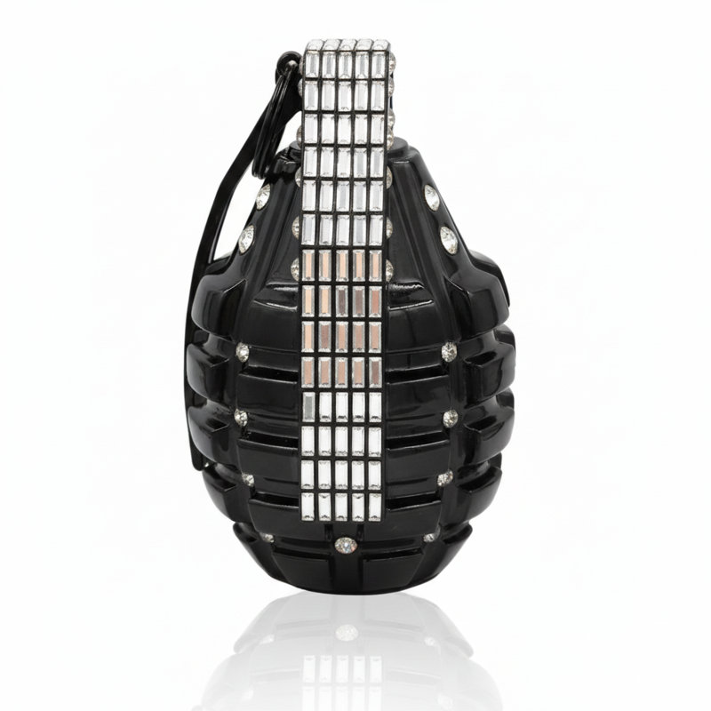 Grenade Of Bling, 6'' H x 6'' W x 3'' D, Gold