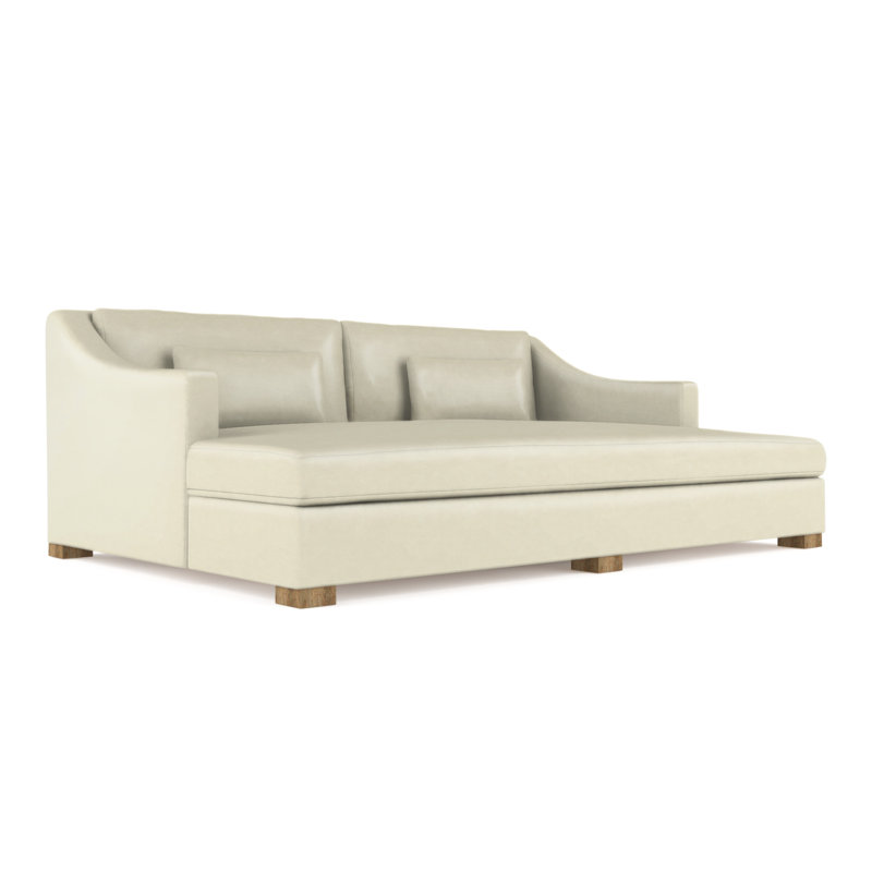 Lit de jour Crosby Slope Arm, Naturel, Cuir rétro chocolat