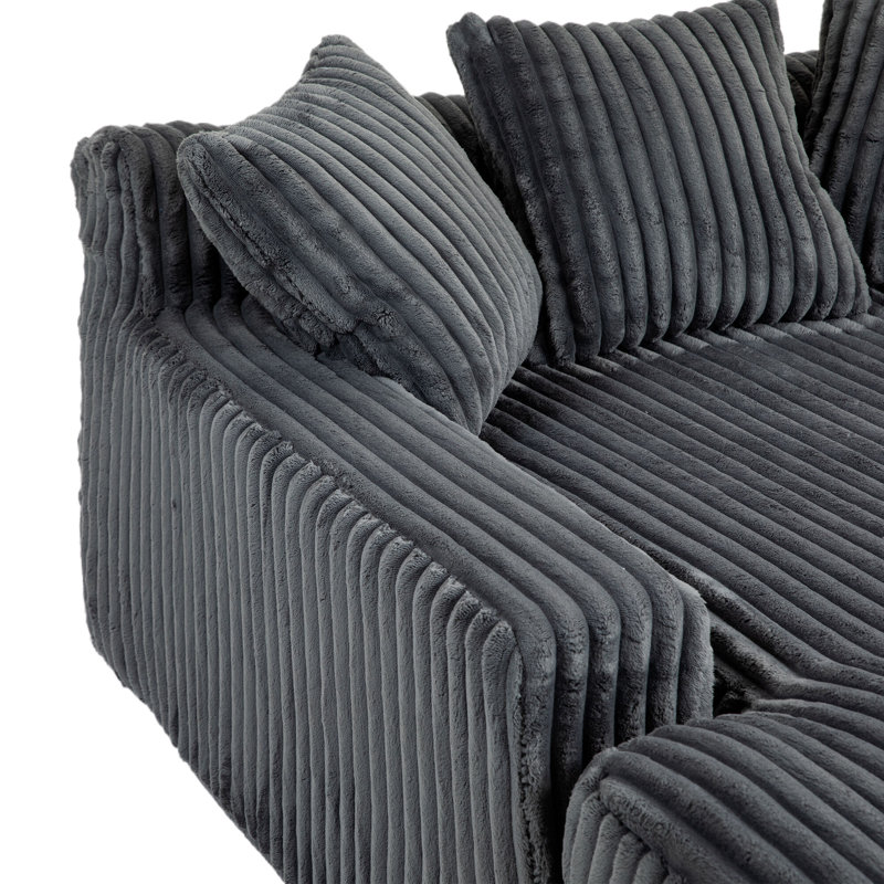 Upholstered Chaise Lounge, Dark Grey