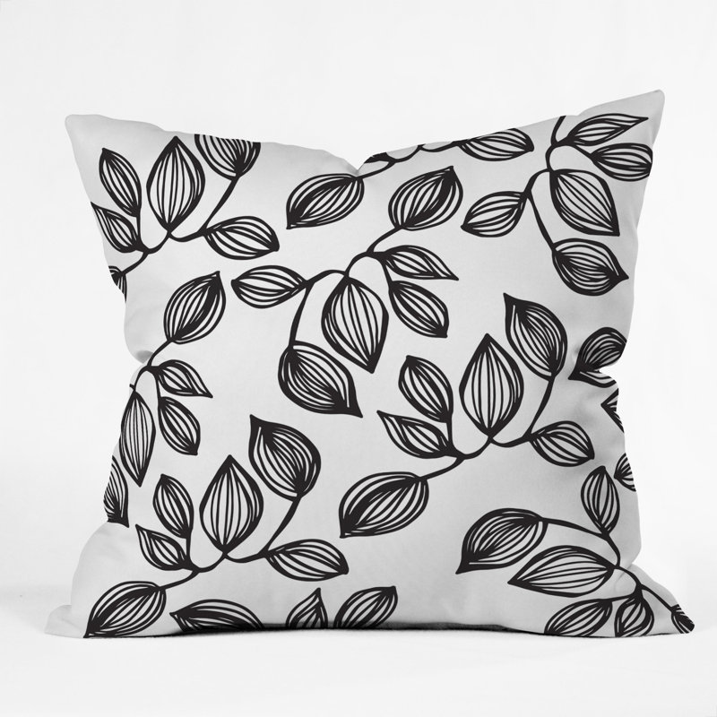 Coussin décoratif à feuilles, 18 po x 18 po