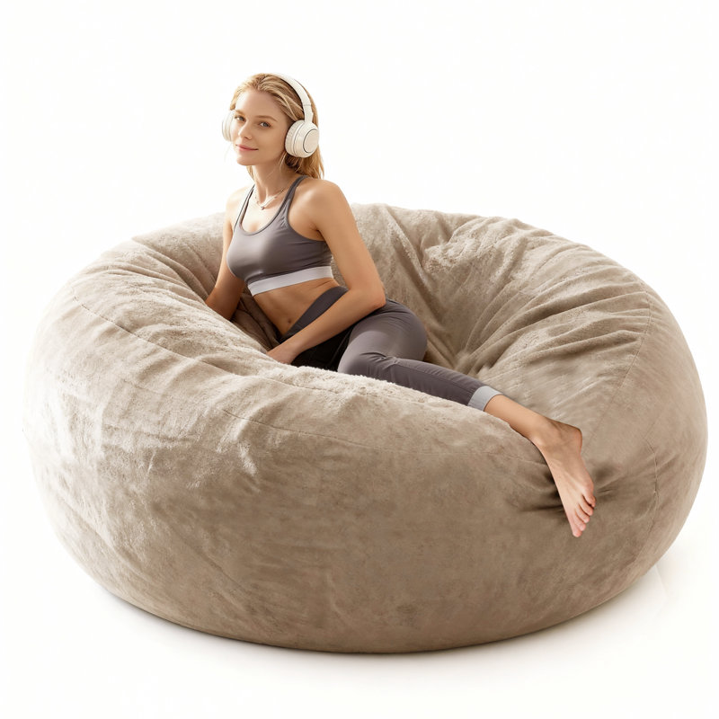 4-foot giant foam beanbag chair with padding, perfect for adult reading and relaxation – suitable for living room and bedroom.