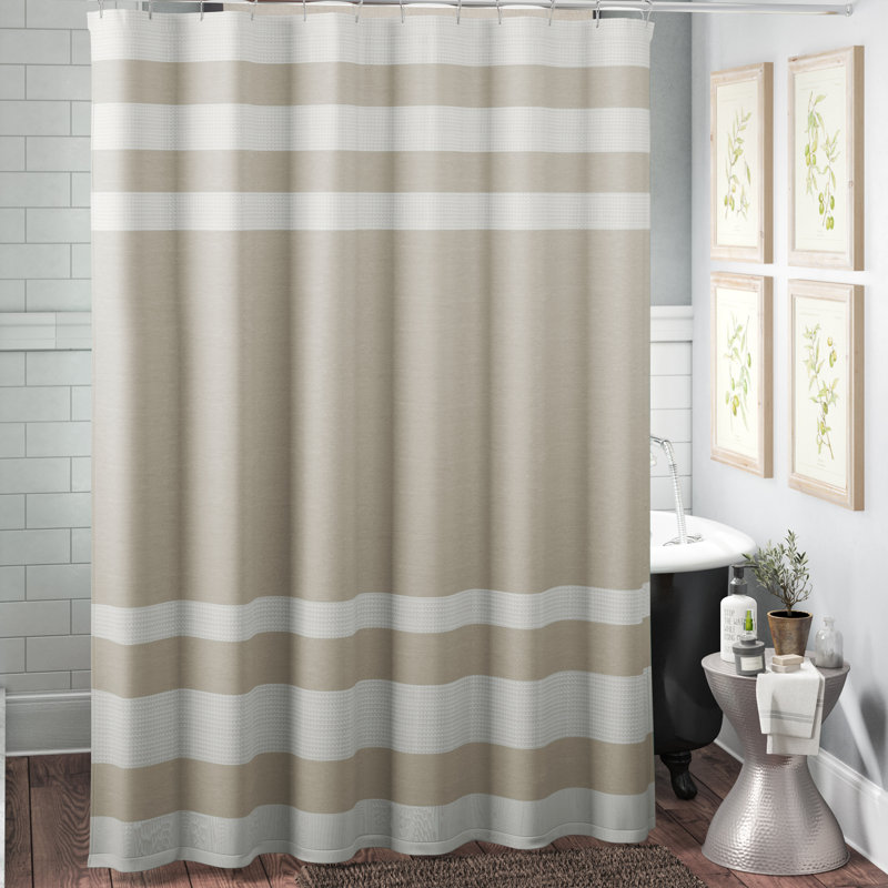 Rideau de douche gaufré de type spa avec traitement 3M, Bleu foncé, H 84 po x l 72 po
