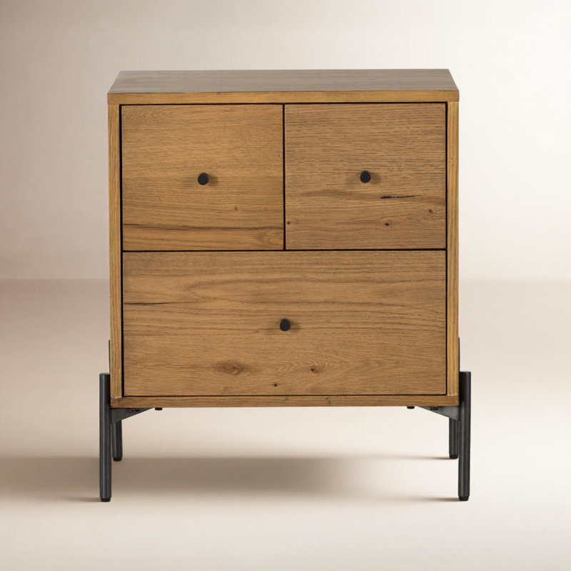 Aceton 23.5'' W Nightstand, Amber Oak Resin