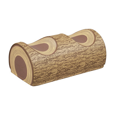 ECR4Kids SoftZone Tree Log Saddle Bench, 12in, Flexible Seating, Chocolate