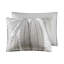 Édredon 3 pièces en coton double / grand gris avec imprimé botanique, rembourrage et 2 taies décoratives, coton, lavage en machine pour un entretien de routine rapide, entretien
