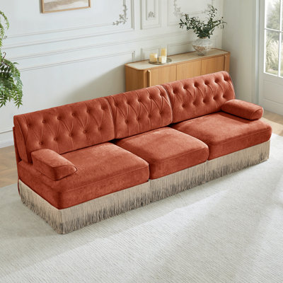 Convient aux animaux de compagnie à 3 places, tissu en velours, jupe à franges à franges sur le plancher, conception capitonnée à boutons, base en bois de qualité supérieure, conception ergonomique, combinaison libre, pour les aires de repos des chambres à coucher