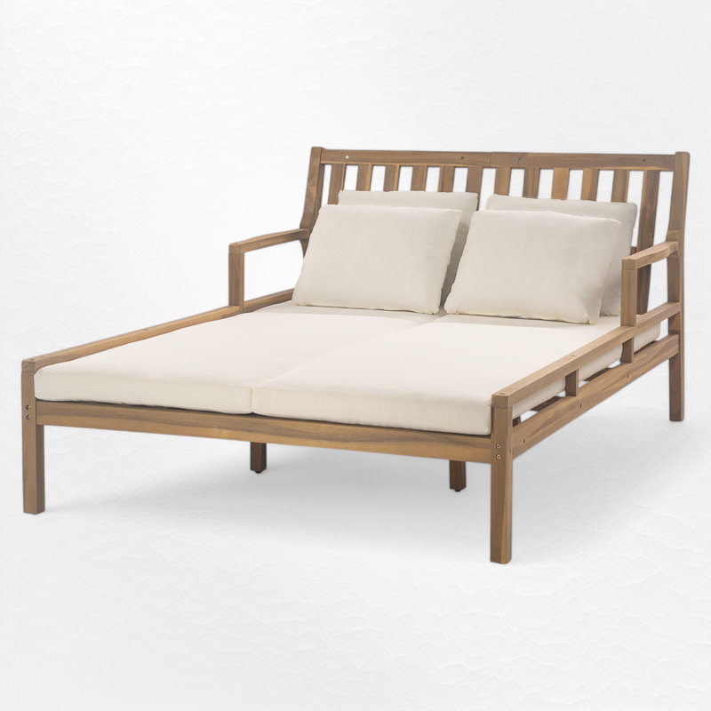 Lit de jour pour terrasse 52,73 "en bois d'acacia, Teck clair