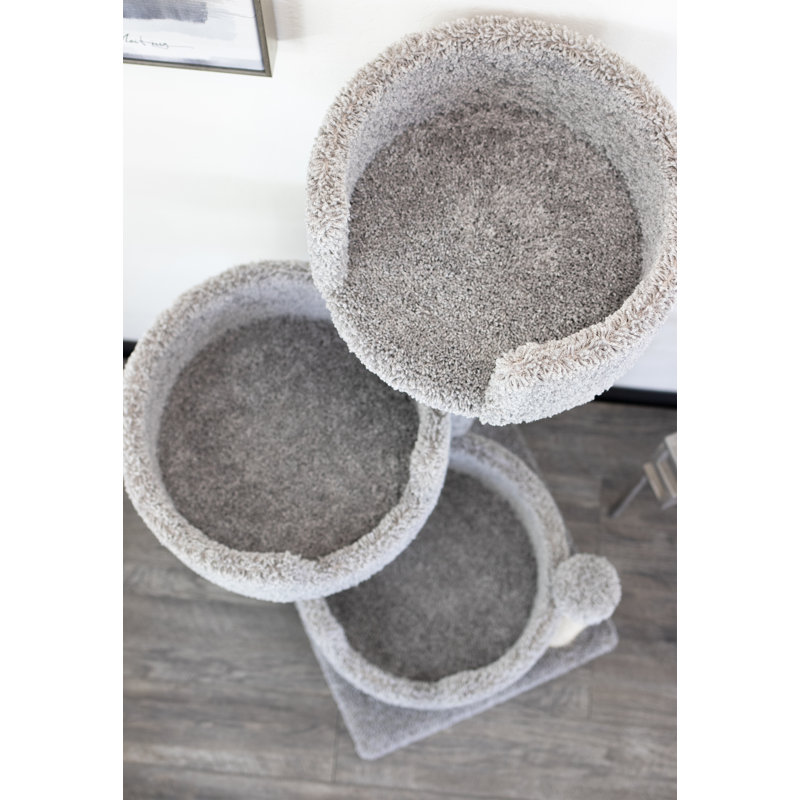 Gray Carpet and Sisal 4-Level Cat Tree
